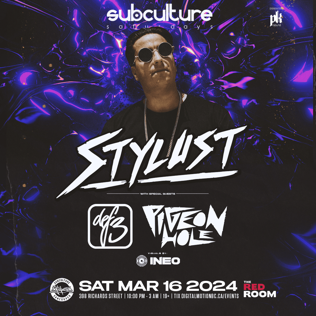 Stylust with Def3 & Pigeon Hole at SUBculture Saturdays | The Red Room